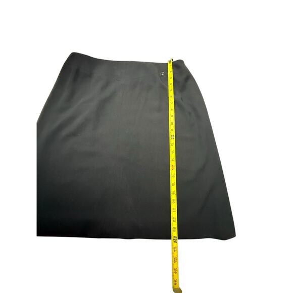 Vintage Chanel 1999 Black Wool Skirt CC Logo Waist Classic Midi Pencil 34 ITALY - Picture 3 of 9